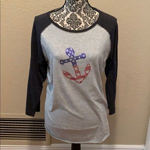 Rhinestone baseball tee